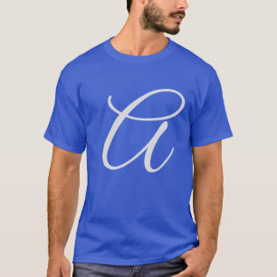Monogram Jouw naam Initiaal blauw toevoegen T-shirt
