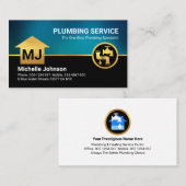 Monogram Jouw naam Loodgieterij Visitekaartje (Voorkant / Achterkant)