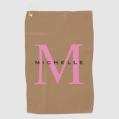 Monogram Jouw naam Speciaal geschenk Geliefden Golfhanddoek (Voorkant)