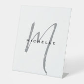 Monogram Jouw naam Speciaal geschenk Geliefden Reclamebord Met Voetstuk (Voorkant)