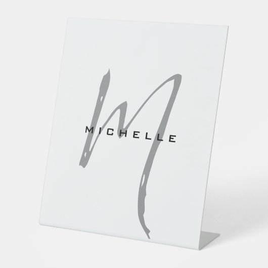 Monogram Jouw naam Speciaal geschenk Geliefden Reclamebord Met Voetstuk (Voorkant)