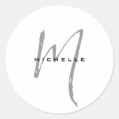 Monogram Jouw naam Speciaal geschenk Geliefden Ronde Sticker (Voorkant)