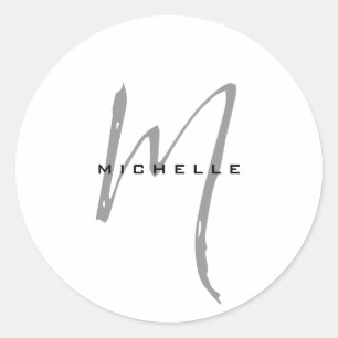 Monogram Jouw naam Speciaal geschenk Geliefden Ronde Sticker