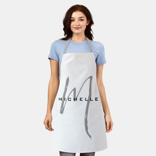 Monogram Jouw naam Speciaal geschenk Geliefden Schort (Gedragen)