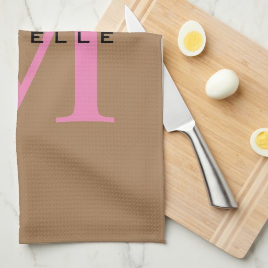 Monogram Jouw naam Speciaal geschenk Geliefden Theedoek (Quarter Fold)