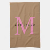 Monogram Jouw naam Speciaal geschenk Geliefden Theedoek (Verticaal)