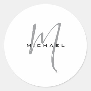 Monogram Jouw naam Speciale Geliefden Ronde Sticker