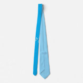 Monogram Jouw naam Speciale Gift Geliefd Azure Blu Stropdas (Achterkant)