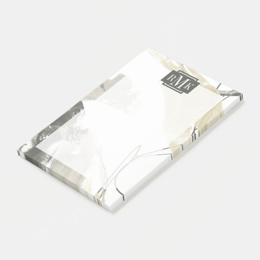 Monogram | Jouw namen toevoegen | Monochrome Momen Post-it® Notes (Schuin)