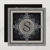 Monogram Jubileum Partij uitnodiging (Voorkant / Achterkant)