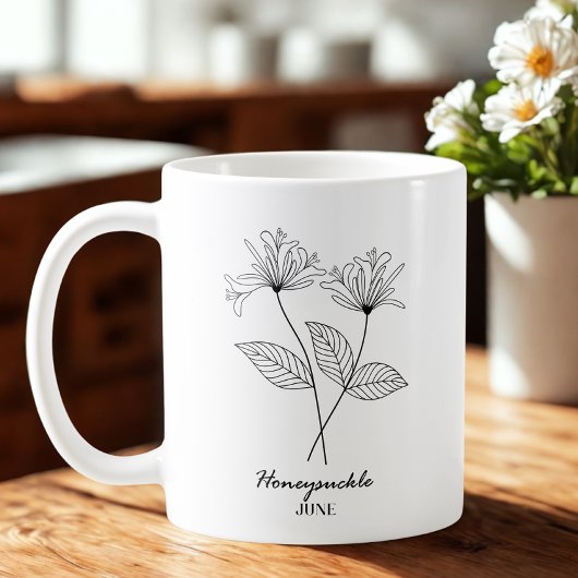 Monogram Juni Geboorte Maand Bloem Koffiemok