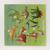 Monogram Jurassic in de wilde natuur schattig Legpuzzel (Horizontaal)