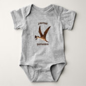 Monogram Jurassic wild dier schattig grijs bruin Romper (Voorkant)