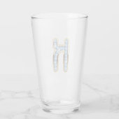 Monogram K - 16 oz glas (Achterkant)