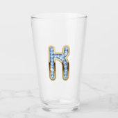 Monogram K - 16 oz glas (Voorkant)