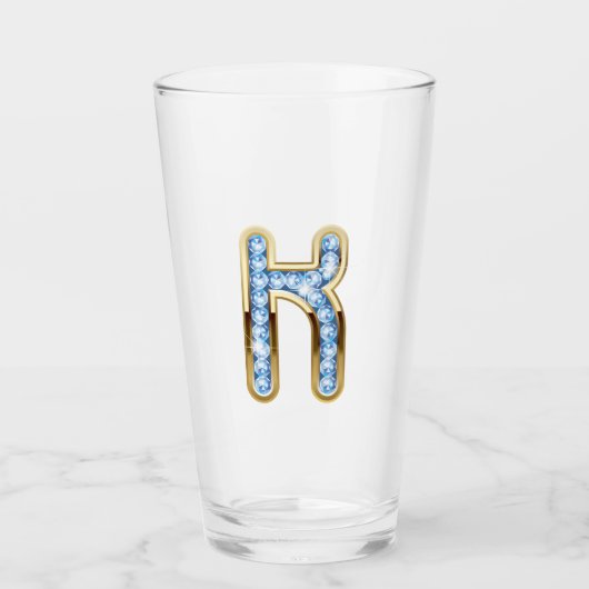 Monogram K - 16 oz glas (Voorkant)