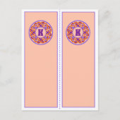  Monogram K Bladwijzer Briefkaart (Voorkant)