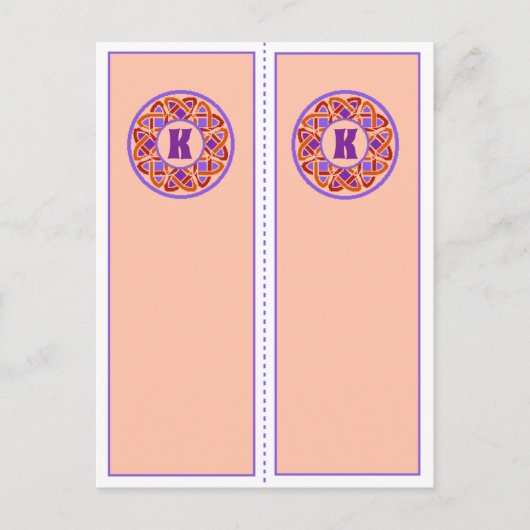 Monogram K Bladwijzer Briefkaart (Voorkant)