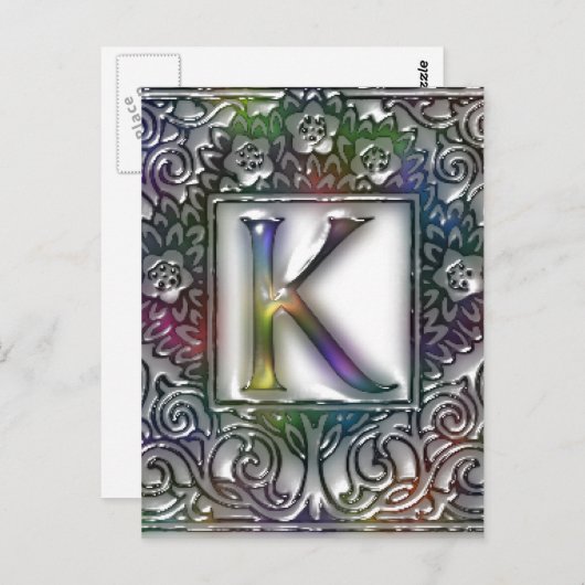 Monogram K Briefkaart (Voorkant / Achterkant)