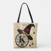 Monogram K Cloudy Witch Spiders Name All-Over Tote Bag (Achterkant)
