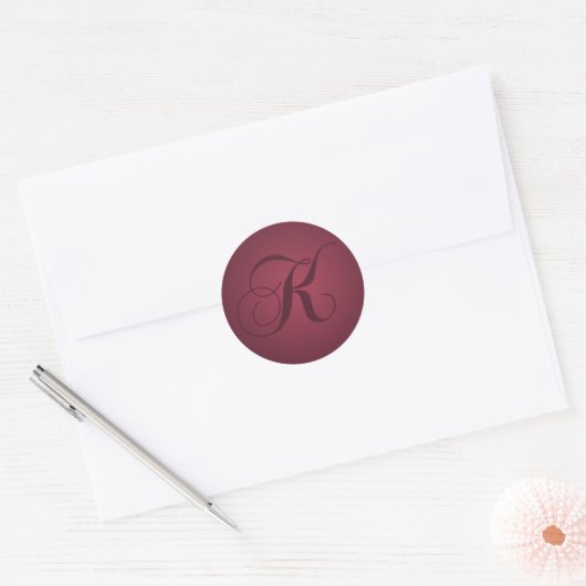 Monogram K Envelopzegels Ronde Sticker (Envelop)