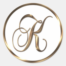 Monogram K Faux Bronze Ronde Sticker