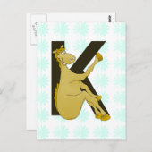 Monogram K Flexibel paard Aangepast Briefkaart (Voorkant / Achterkant)