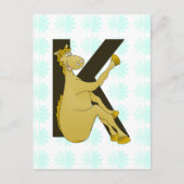 Monogram K Flexibel paard Aangepast Briefkaart (Voorkant)