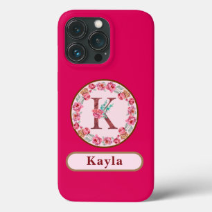  Monogram K Floral Hoesje-Mate iPhone Case