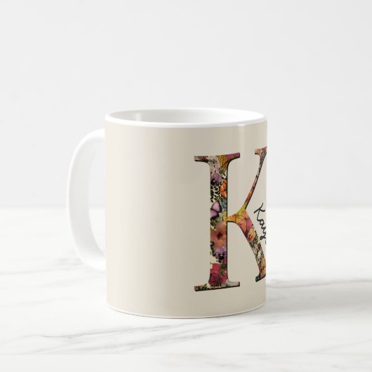 Monogram K, Floral letter K, Mok (Voorkant links)