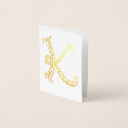 Monogram K Folie Kaart (Voorkant)