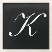Monogram K Glazen Onderzetter (Voorkant)