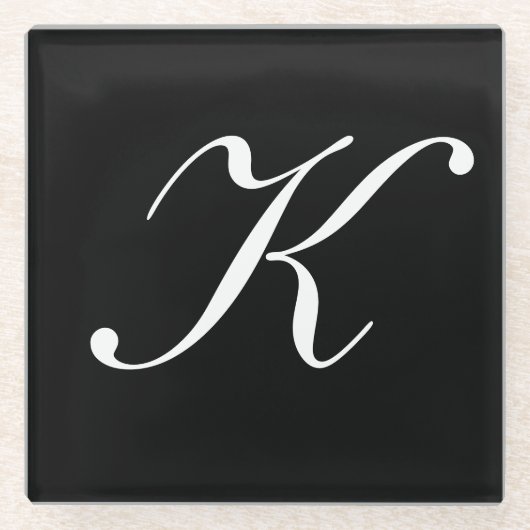 Monogram K Glazen Onderzetter (Voorkant)