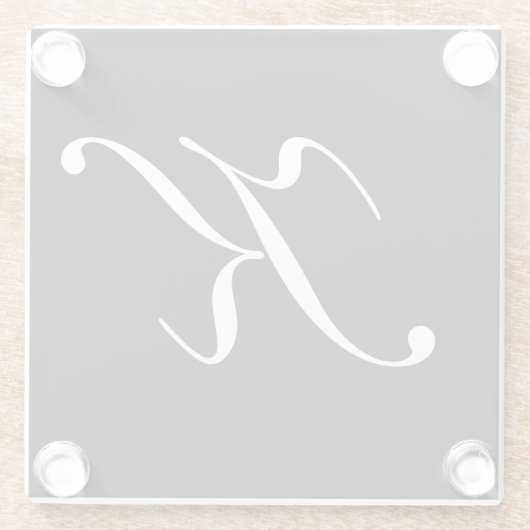 Monogram K Glazen Onderzetter (Achterkant)