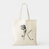 Monogram K Handgeschreven met Roos Tote Bag (Achterkant)