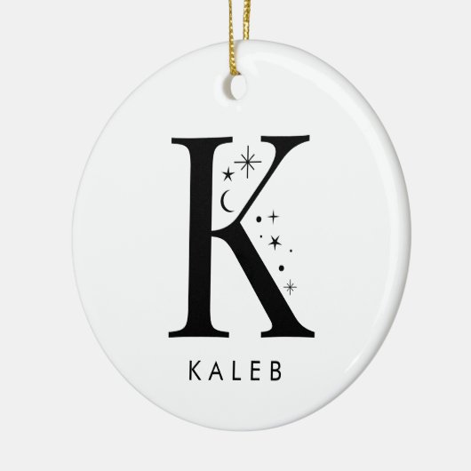 Monogram K hemelse naam Keramisch Ornament (Links)