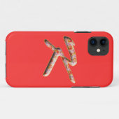 Monogram K in rozenpatroon Iphone 5 hoesje (Achterkant (horizontaal))
