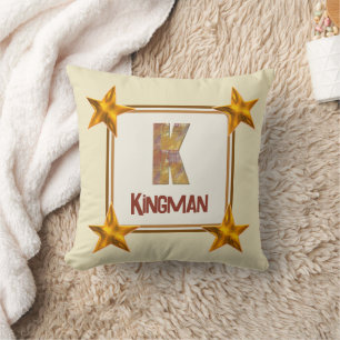 Monogram K Initiaal Star Country Patchwork Keepsak Kussen