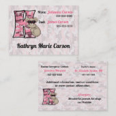 Monogram K Kaart voor noodinformatie van kinderen Contactkaartje (Voorkant / Achterkant)