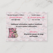 Monogram K Kaart voor noodinformatie van kinderen Contactkaartje (Achterkant)