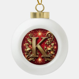 Monogram "K" Keramische Bal Ornament