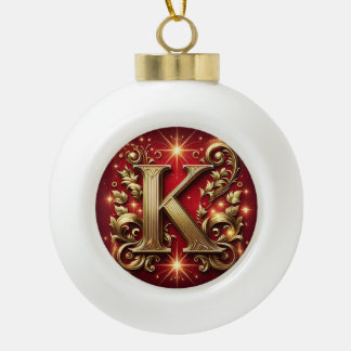 Monogram "K" Keramische Bal Ornament