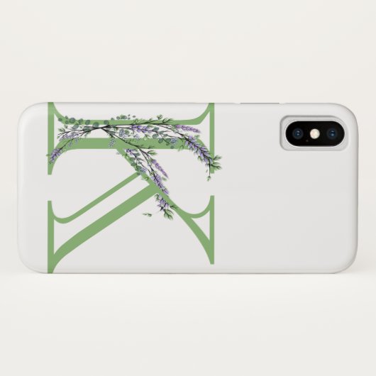 Monogram K Lavendel Eucalyptus Case-Mate iPhone Case (Achterkant (horizontaal))