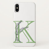 Monogram K Lavendel Eucalyptus Case-Mate iPhone Case (Achterkant)