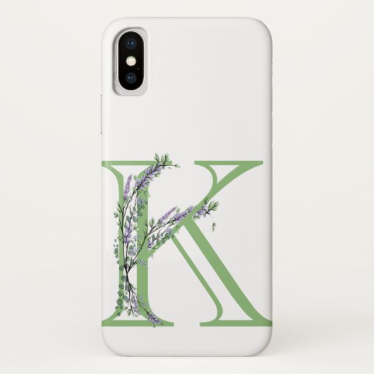 Monogram K Lavendel Eucalyptus Case-Mate iPhone Case (Achterkant)