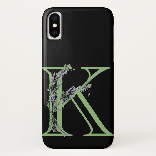 Monogram K Lavender Eucalyptus Case-Mate iPhone Case (Achterkant)