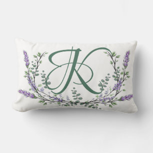 Monogram K Lavender Eucalyptus Kussen