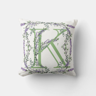 Monogram K Lavender Eucalyptus Kussen