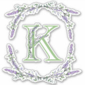 Monogram K Lavender Eucalyptus Sticker (Voorkant)