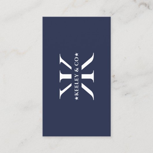 Monogram K Modern Professioneel Logo Houtskool Bla Visitekaartje (Voorkant)